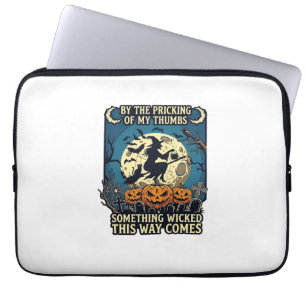 Capa Para Notebook Algo Sinistro Vem Bruxa Halloween Abóbora