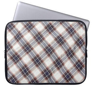 Capa Para Notebook algodão ecológico de Gingham em cores do outono.