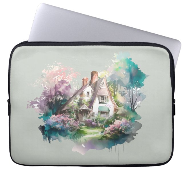 Capa Para Notebook Algodão em Inglês Pastel Watercolor (Frente)