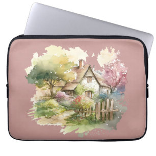 Capa Para Notebook Algodão em Inglês Pastel Watercolor