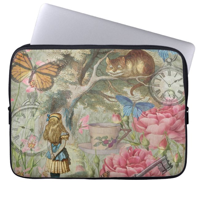 Capa Para Notebook Alice Gato de Cheshire Jardim da Árvore do País da (Frente)