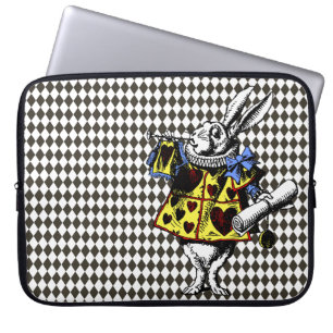 Capa Para Notebook Alice no Coelho Branco nos Ouros Negros da Maravil
