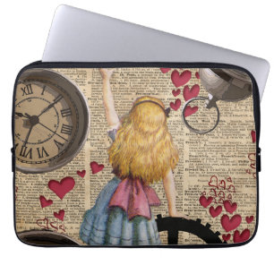 Capa Para Notebook Alice no país das maravilhas que viaja a tempo
