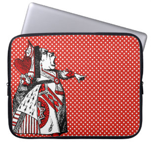 Capa Para Notebook Alice Rainha Vermelha dos Corações nas Bolinhas da