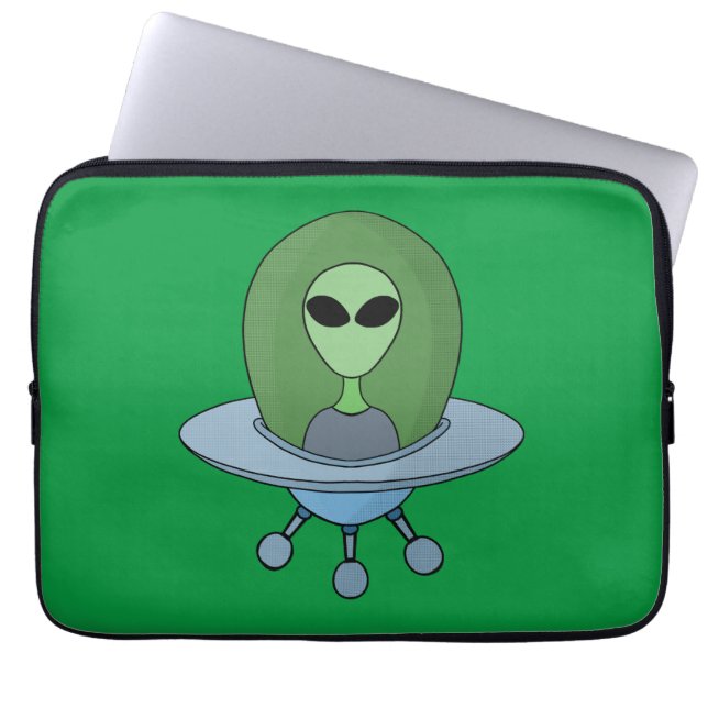 Capa Para Notebook Alienígena em sua nave espacial (Frente)