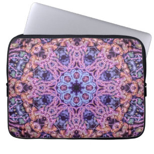 Capa Para Notebook Alienígena Psicodélico Roxo Caleidoscópico Mandala