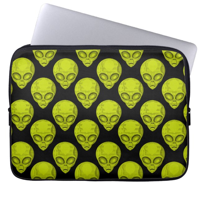 Capa Para Notebook Alienígena verde bolsa de laptop (Frente)