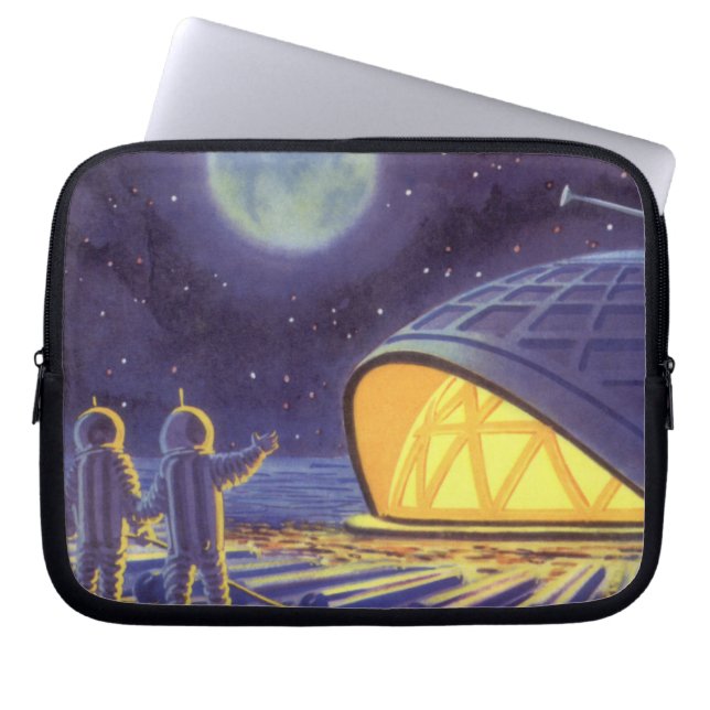 Capa Para Notebook Aliens de ficção científica em lua planeta azul (Frente)