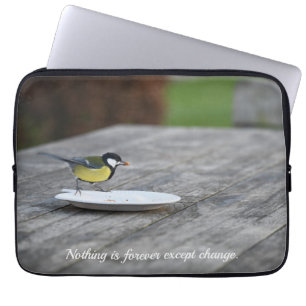 Capa Para Notebook Alimentação de Tit Azul de uma Placa de Bolo com C