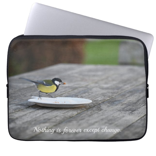 Capa Para Notebook Alimentação de Tit Azul de uma Placa de Bolo com C (Frente)