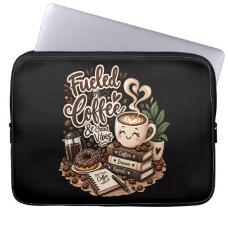 Capa Para Notebook Alimentado por Café e Boas Vibrações – Amante de C