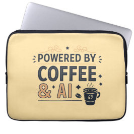 Capa Para Notebook Alimentado por Café & Vetor de Tecnologia Retro de