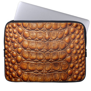 Capa Para Notebook Alligador Crocodilo de Cobre Impressão de Couro Fa