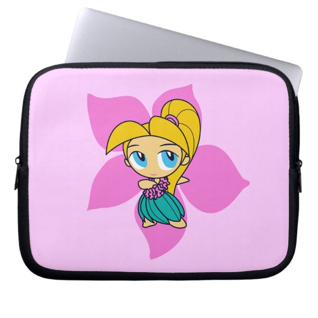 Capa Para Notebook Aloha Honys Hula Girl Hibiscus Neoprene (Frente)