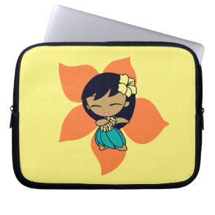 Capa Para Notebook Aloha Honys Hula Girl Hibiscus Neoprene