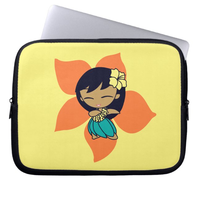 Capa Para Notebook Aloha Honys Hula Girl Hibiscus Neoprene (Frente)