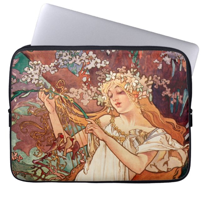Capa Para Notebook Alphonse Mucha, As Estações (1896) Primavera (Frente)