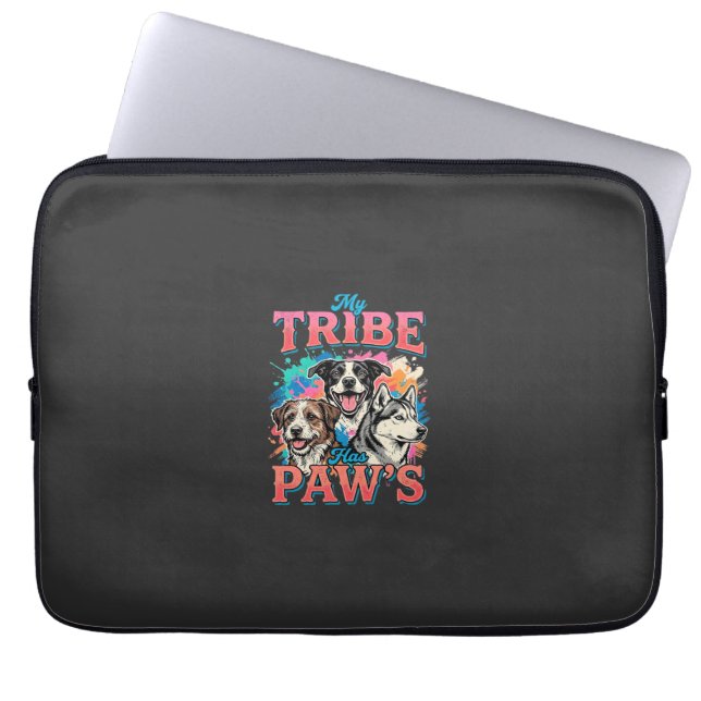 Capa Para Notebook Amante de Cachorro Minha Tribu Tem Patas (Frente)