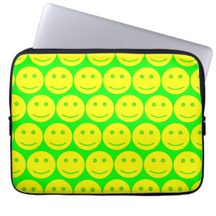 Capa Para Notebook Amarelo e caras verdes de néon