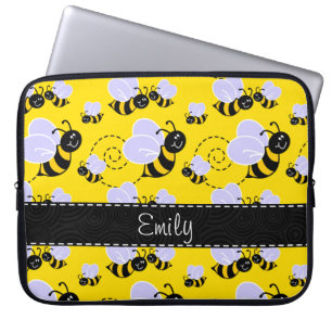Capa Para Notebook Amarelo & preto Bumble a abelha