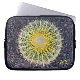 Capa Para Notebook Amarelo tropical do verde do cascalho do cacto