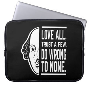 Capa Para Notebook Ame Todos Confie em Poucos Citação de Shakespeare 