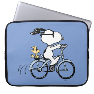 Capa Para Notebook Amendoins   Bicicleta Snoopy & Woodstock