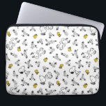 Capa Para Notebook Amendoins | Padrão de Flor B&W Snoopy & Woodstock<br><div class="desc">Veja este design de amendoins divertido com Snoopy e Woodstock.</div>