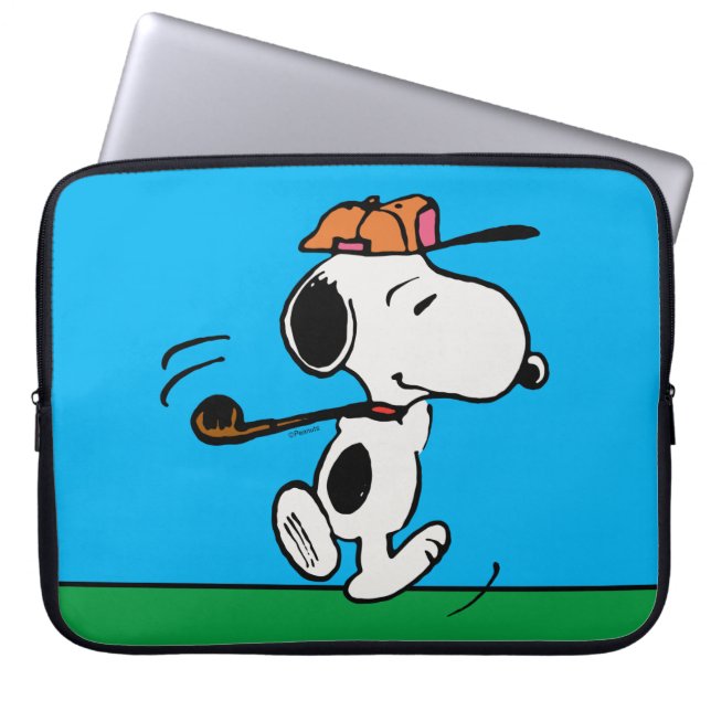 Capa Para Notebook Amendoins | Snoopy Golf Swing (Frente)