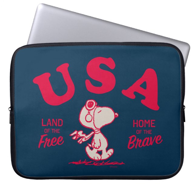 Capa Para Notebook Amendoins | Snoopy USA Land of the Free (Frente)