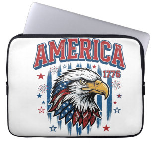 Capa Para Notebook América 1776 Camisa Patriótica Águia Vintage Desig