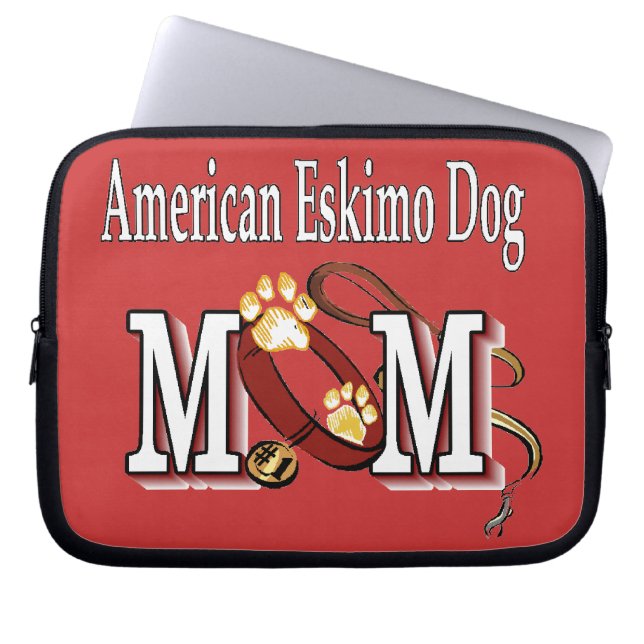 Capa Para Notebook American Eskimo Dog MOM (Frente)