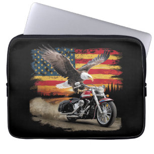 Capa Para Notebook American Flag Motorcycle Tshirt USA Flag Biker Ret