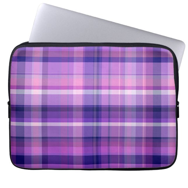 Capa Para Notebook Ametist Marinho Blue Cotton Candy Pink Madras (Frente)