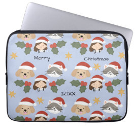 Capa Para Notebook Amigos Veterinários de Natal Personalizados