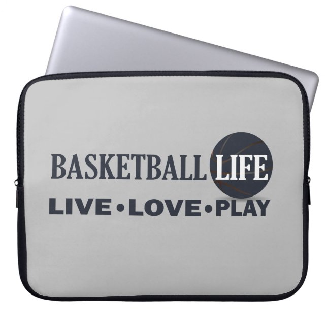 Capa Para Notebook amor ao vivo jogar basquete vida azul (Frente)