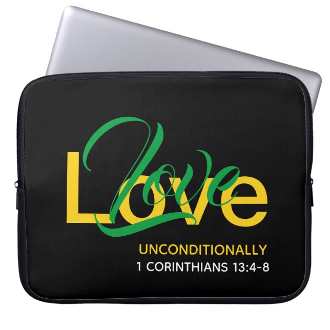 Capa Para Notebook AMOR Cristão Negro Incondicionalmente Envelhecido (Frente)