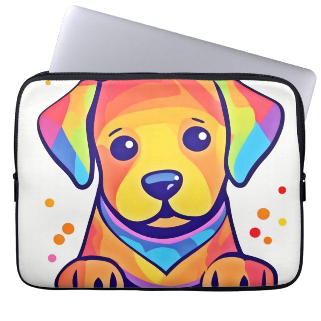 Capa Para Notebook Amor de Cachorrinho Arco-íris (Frente)