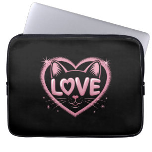 Capa Para Notebook Amor de Gato Brilhante