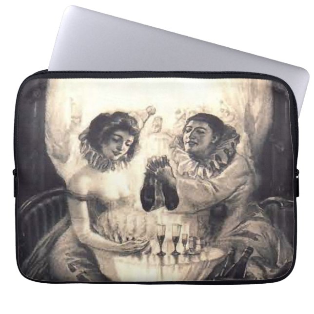 Capa Para Notebook Amor do crânio, ilusão óptica 13" a bolsa de (Frente)