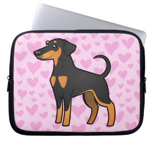 Capa Para Notebook Amor do Pinscher do Doberman (orelhas flexíveis)