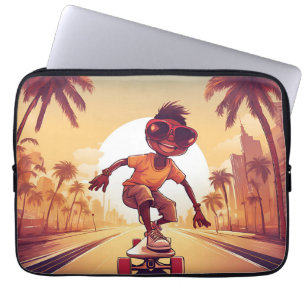 Capa Para Notebook Amor em Rodas - Legal Skateboard Heart Design