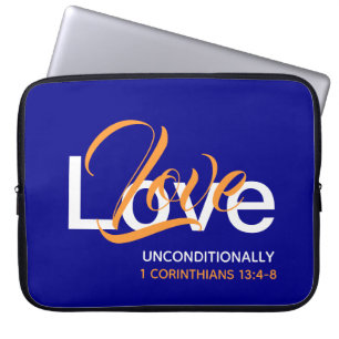 Capa Para Notebook AMOR INCONDICIONALMENTE Bíblia cristã Laptop azul