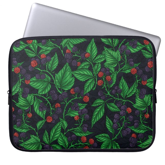 Capa Para Notebook Amoras negras em cinzas escuras (Frente)