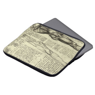 Capa Para Notebook Anatomia Humana Masculina Músculos por Leonardo da