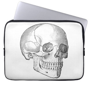 Capa Para Notebook Anatomia médica desenho do crânio de colheita mono