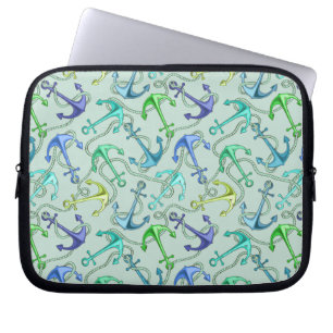 Capa Para Notebook Âncoras de mar e teste padrão da corda