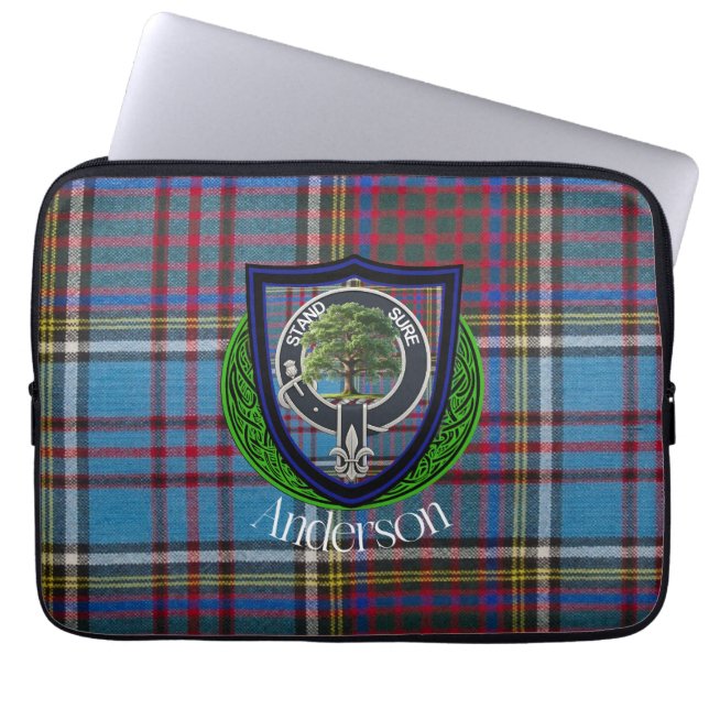 Capa Para Notebook Anderson Scottish Clan Tartan e Crest (Frente)