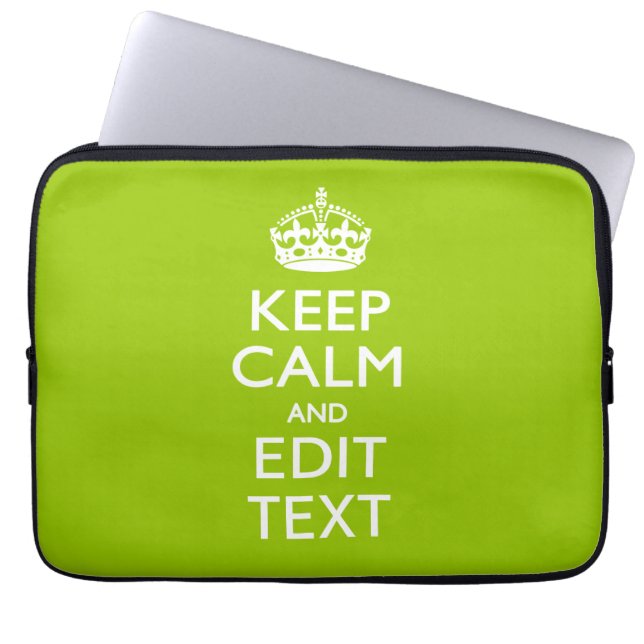 Capa Para Notebook Android Green Mantém Calma E Seu Texto (Frente)
