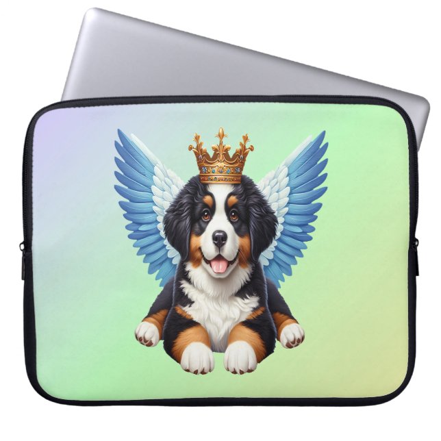 Capa Para Notebook Angel Bernese Mountain Dog Amante Berner Puppy (Frente)